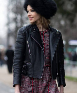 Sasha Luss Biker Jacket