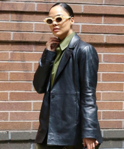 Tessa Thompson Leather Blazer