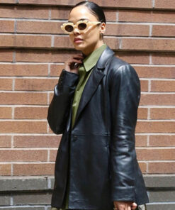 Tessa Thompson Leather Blazer