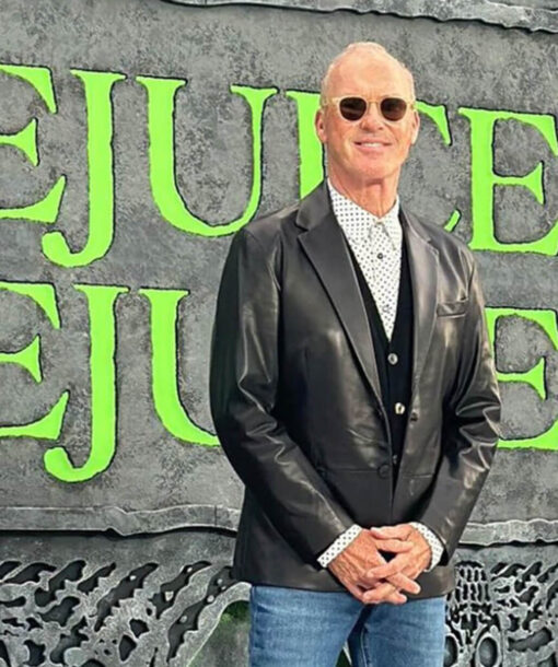 Michael Keaton Leather Blazer