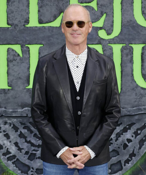 Michael Keaton Leather Blazer