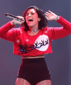 Demi Lovato Red Sweater