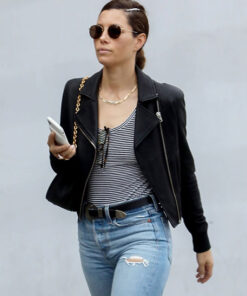 Jessica Biel Biker Jacket