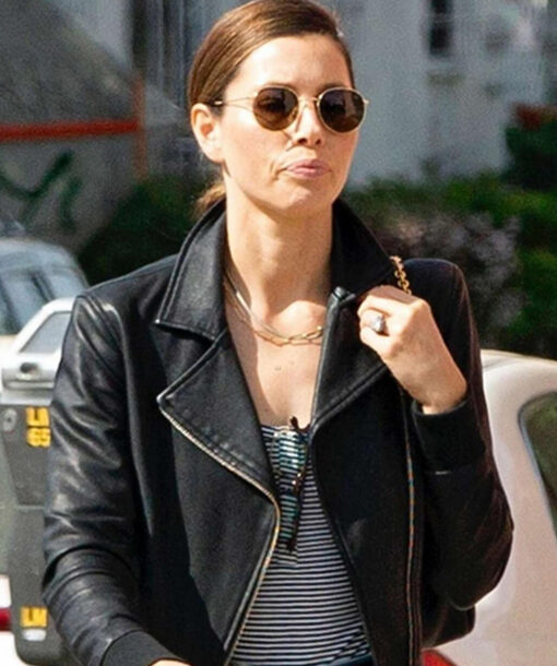 Jessica Biel Biker Jacket