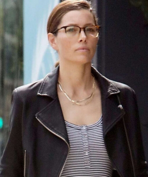 Jessica Biel Biker Jacket