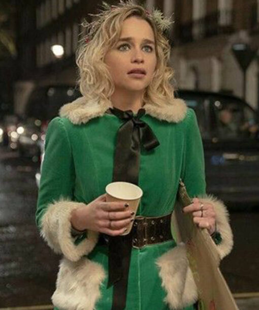 Emilia Clarke Velvet Coat