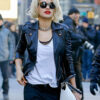 Rita Ora Black Biker Leather Jacket