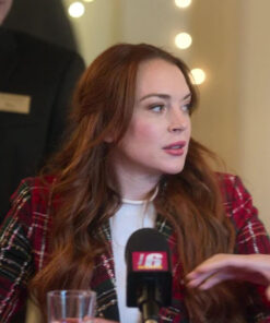 Lindsey Lohan Check Coat