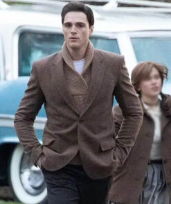 Priscilla 2023 Jacob Elordi Brown Wool Blazer