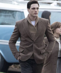 Priscilla 2023 Jacob Elordi Brown Wool Blazer