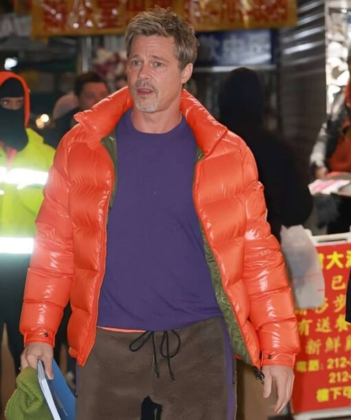 Brad Pitt Orange Jacket