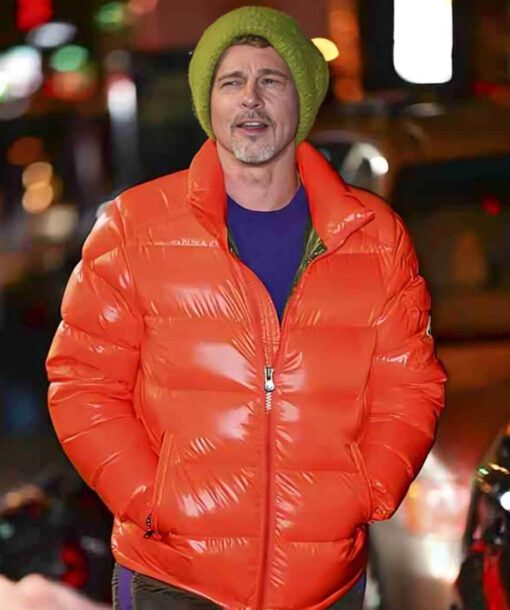 Brad Pitt Orange Jacket